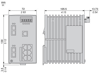 Schneider TCSESB093F2CU0 Industrial TSN Switch | 9-Port Gigabit | PROFINET IRT | -40°C to 75°C | IP40 Rated