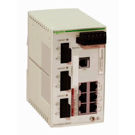 Schneider TCSESB093F2CU0 Industrial TSN Switch | 9-Port Gigabit | PROFINET IRT | -40°C to 75°C | IP40 Rated